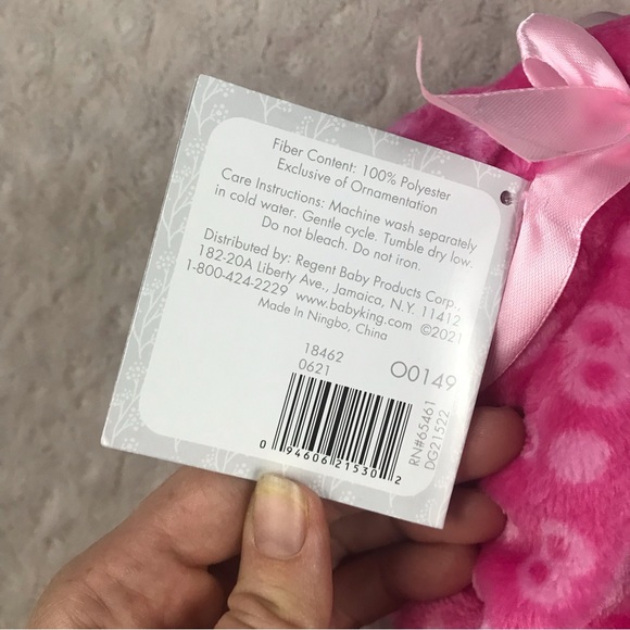 Le Bebe Favorite Elephant Baby Blanket Pink Yellow Tiara Princess Polka Dots NEW - Picture 2 of 7